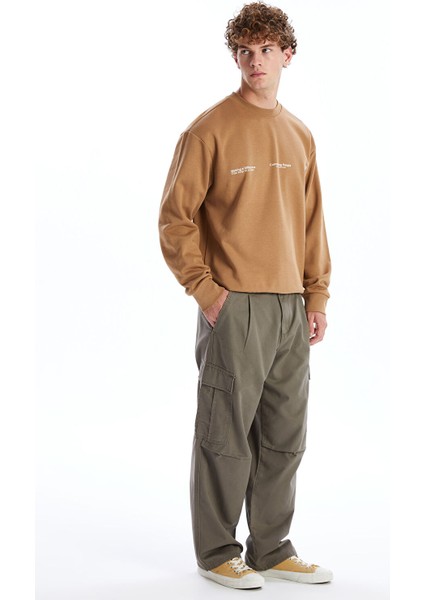 Yeni Sezon Rahat Kalıp Gabardin Erkek Kargo Pantolon