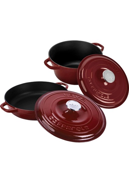 Bordo Döküm Tencere Seti – Şık Tasarım, Uzun Ömürlü Döküm Kalitesi fiyatları