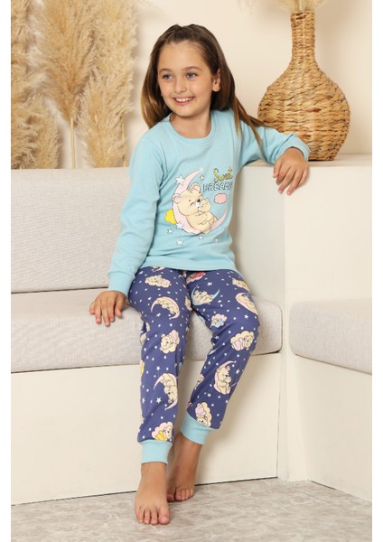 Kız Çocuk %100 Pamuk Interlok Kumaş Pijama Takımı 6-15 Yaş 12421 fiyatları