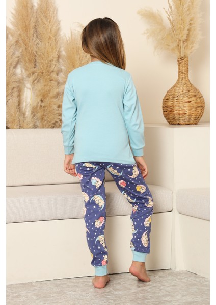 Kız Çocuk %100 Pamuk Interlok Kumaş Pijama Takımı 6-15 Yaş 12421 fırsatları