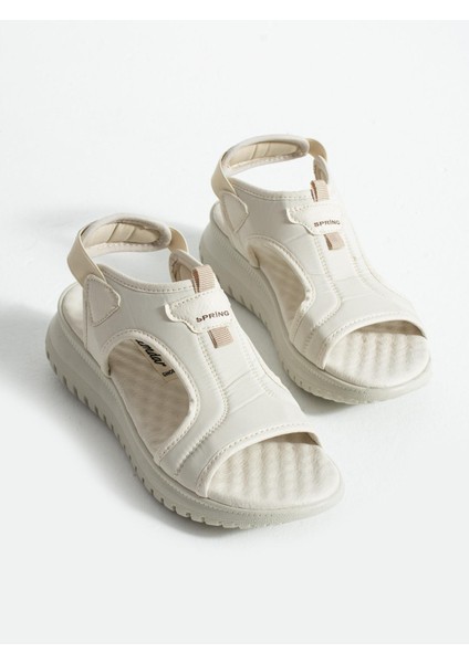 Paraşüt Kumaş Lastikli Kadın Sandalet modelleri