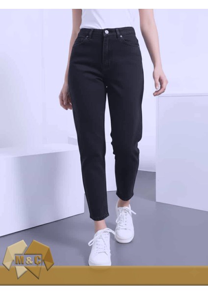 Mom Fit Rahat Kesim Kadın Jean Pantolon Mavi Siyah Kot fiyatları