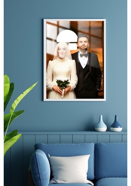 Kişiye Özel Düğün Nikah Kına Çerçeveli Metal Poster Tablo