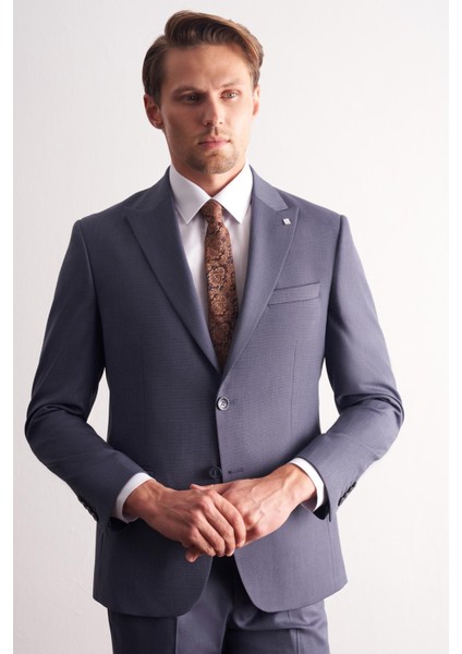 - Lacivert Kırlangıç Yaka Kendinden Desenli Esnek Bel Slim Fit 6 Drop Takım Elbise 1001255168 modelleri