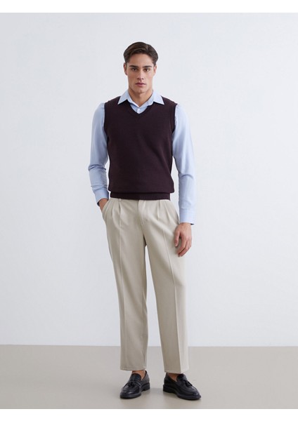 Yeni Sezon Standart Kalıp V Yaka Erkek Triko Süveter fiyatları
