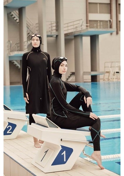 HSM-2002 Performans Petek Doku Detaylı Tesettür Mayo