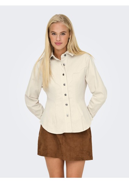 Bayan Uzun Kollu Kot Gömlek 15359156