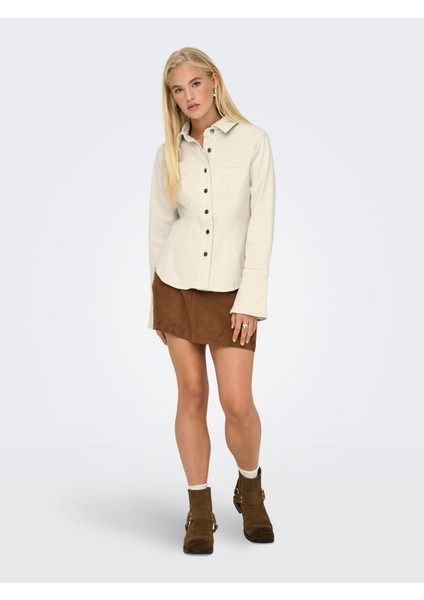 Bayan Uzun Kollu Kot Gömlek 15359156 fırsatları