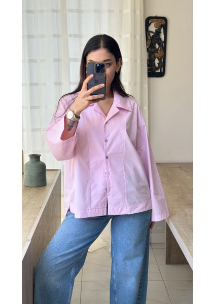 Pembe Poplin Gömlek modelleri