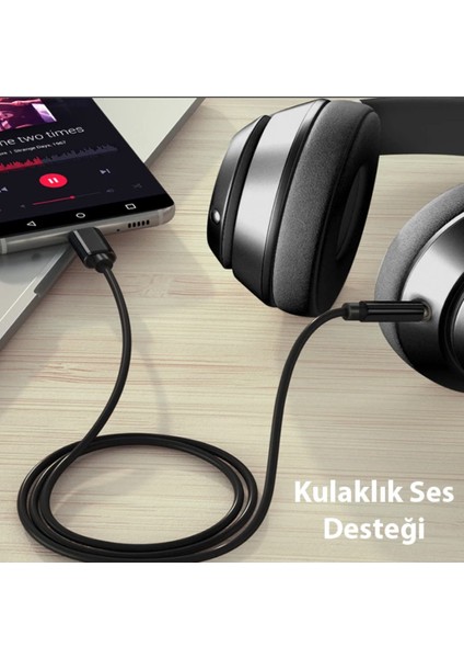 Type-C 3.5 mm Aux Kablosu Araba Için Ses Aktarım Kablosu Kulaklık Araba Bağlantısı Için modelleri