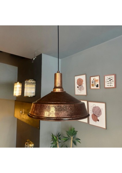 Patina Renk Asaletli Tekli Avize Patina Başlık Retro Sarkıt Lamba Restoran Salon Aydınlatma fırsatları