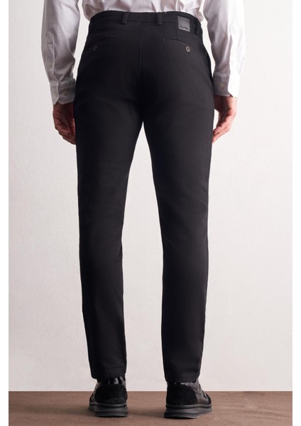 Siyah Yan Cep Düz Paça Pamuklu Slim Fit Chino Casual Pantolon 1003255161 fırsatları