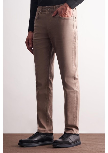 Açık Bej 5 Cep Casual Slim Fit Pamuklu 5 Cep Pantolon 1003255318 modelleri