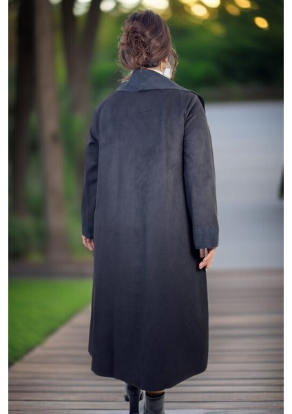 Deri Garni Detaylı Torba Cep Astarsız Süet Deri Büyük Beden Kadın Kap Ceket fiyatları