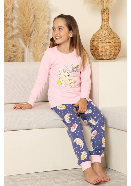 Kız Çocuk %100 Pamuk Interlok Kumaş Pijama Takımı 6-15 Yaş 12421 fiyatları