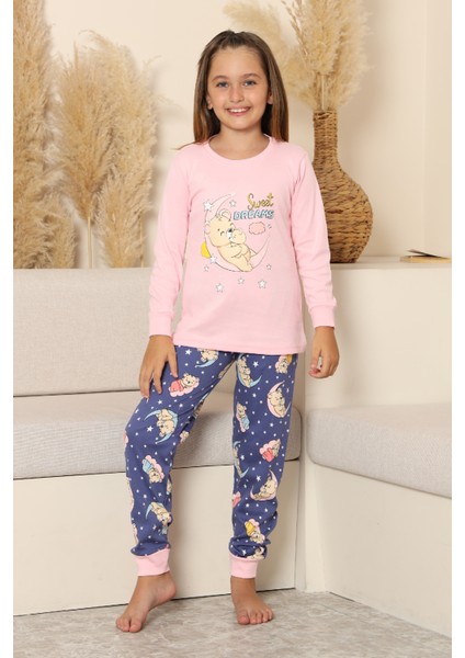 Kız Çocuk %100 Pamuk Interlok Kumaş Pijama Takımı 6-15 Yaş 12421 modelleri