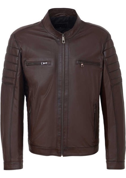 Kahve Hakiki Deri Erkek Hakiki Deri Mont - E24BDM310558-Q4Q fırsatları