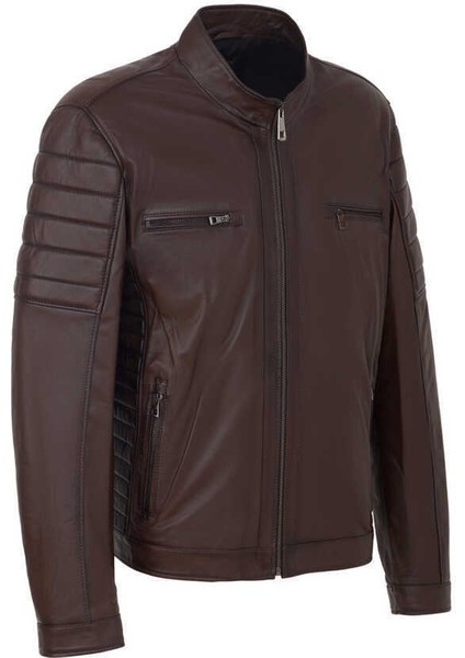 Kahve Hakiki Deri Erkek Hakiki Deri Mont - E24BDM310558-Q4Q indirimleri