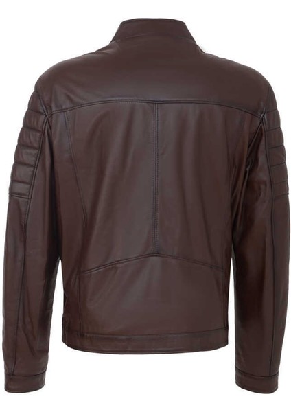 Kahve Hakiki Deri Erkek Hakiki Deri Mont - E24BDM310558-Q4Q