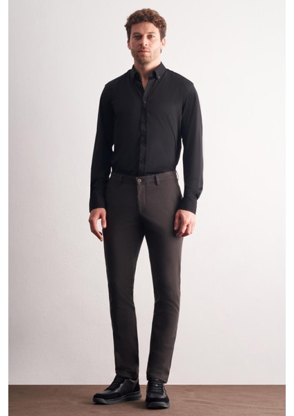 Haki Yan Cep Düz Paça Pamuklu Slim Fit Chino Casual Pantolon 1003255160 fiyatları