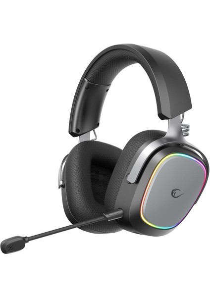 Retsu Siyah/gri Kablosuz 2.4g+ Bluetooth Kumaş ve Deri Protein Earpad Mikrofonlu Oyuncu Kulaklığı