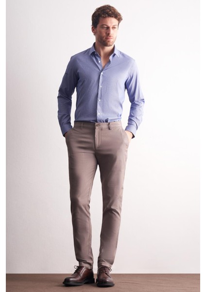Vizon Yan Cep Düz Paça Pamuklu Slim Fit Chino Casual Pantolon 1003255165 fiyatları