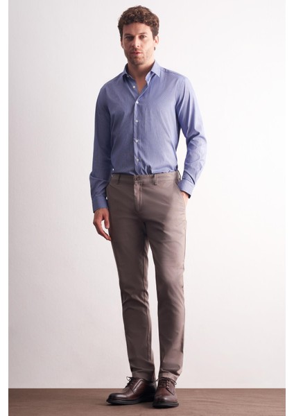 Vizon Yan Cep Düz Paça Pamuklu Slim Fit Chino Casual Pantolon 1003255165 modelleri