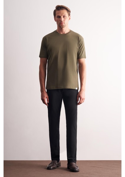 Haki Bisiklet Yaka Kısa Kol Slim Fit Pamuklu Basic Tişört 1011255106 fiyatları