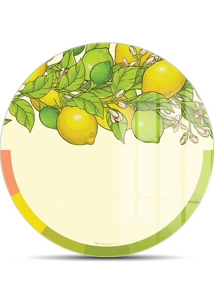 Cam Kesme Tahtası ve Sunumluk Yuvarlak Vintage Lime 30X30 cm fiyatları