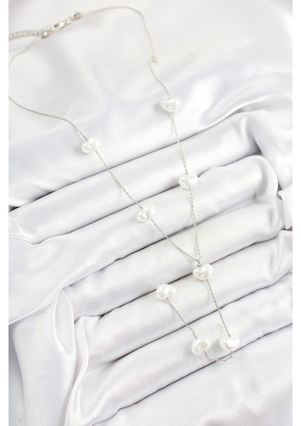 Pirinç Incili Kalp Figürlü Y Model Gümüş Renk Kadın Kolye fiyatları