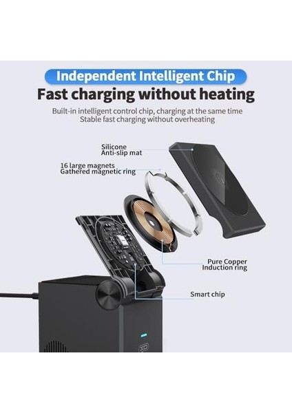 Xo Is Beauty 3'ü 1 Arada Manyetik Kablosuz Şarj Istasyonu – 15, 14, 13 ile Uyumlu, 1-8 ve Ultra ile Uyumlu, Airpods Pro ile Uyumlu – 15W Hızlı Şarj Destekli, Masaüstü Şarj Cihazı, CX027, Gri fiyatları