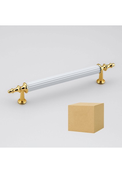 Ovacık 128 mm Gold Altın 10 Adet Beyaz Metal Kulp Mobilya Çekmece Dolap Kapak Kulpu Kulbu Kulpları