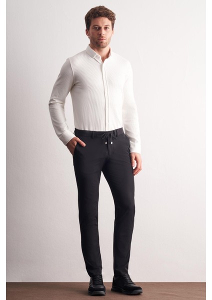 Siyah Yan Cep Düz Paça Slim Fit Chino Casual Pantolon 1003255158 fiyatları