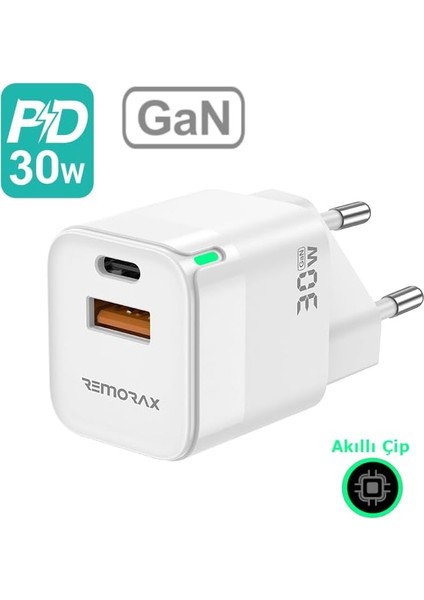 Qbic Pd 30WATT Gan Hızlı Şarj Aleti, A + C Girişli, Beyaz fiyatları