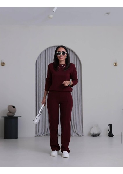 Kadın Selanik Örgü %100 Pamuk Alt Üst Takım Bordo fiyatları