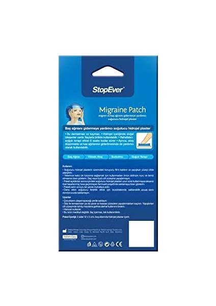Stopever Migren Patch – Soğutucu Hidrojel Plaster, 2'li Paket | Migren & Baş Ağrısı Için 6 Saat Etkili | Ilaç Içermez | (2x2) fiyatları
