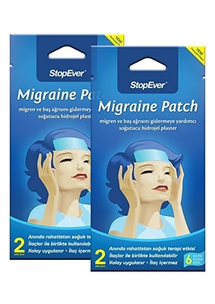 Stopever Migren Patch – Soğutucu Hidrojel Plaster, 2'li Paket | Migren & Baş Ağrısı Için 6 Saat Etkili | Ilaç Içermez | (2x2) modelleri