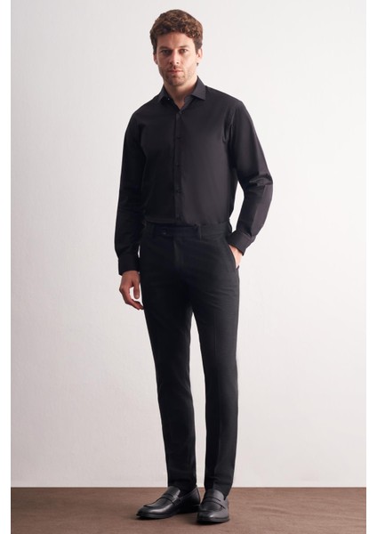 Siyah Yan Cep Açık Paça Esnek Slim Fit Classic Classic Pantolon 1003255163 fiyatları