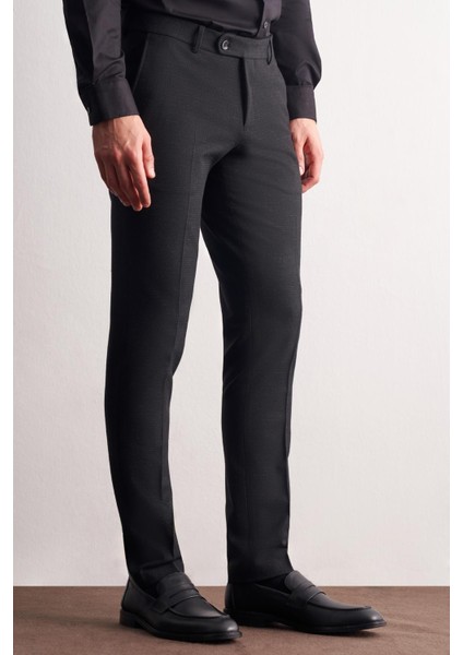 Siyah Yan Cep Açık Paça Esnek Slim Fit Classic Classic Pantolon 1003255163 modelleri