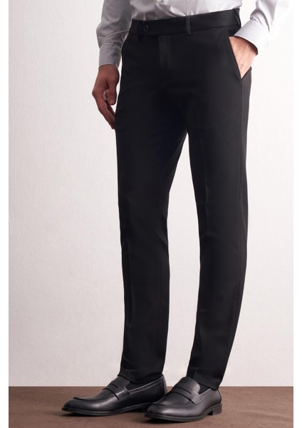 Siyah Yan Cep Açık Paça Esnek Slim Fit Classic Casual Pantolon 1003255153 modelleri