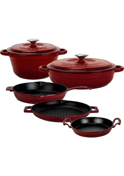 Döküm Bordo 7 Parça Set – Şıklık, Lezzet ve Gücü Bir Araya Getiren Tasarım