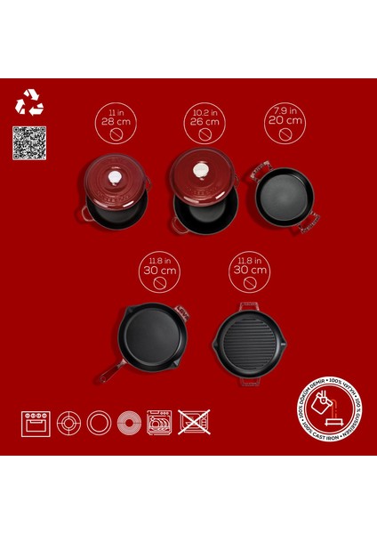 Döküm Bordo 7 Parça Set – Şıklık, Lezzet ve Gücü Bir Araya Getiren Tasarım fırsatları