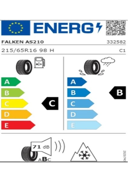 215/65 R16 Tl 98H Euroall Season AS210 Dört Mevsim Lastiği (Üretim TARIHI:2025) fiyatları