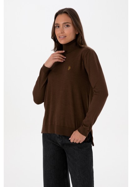 Kadın Kahverengi Kazak /triko 50313621-VR029