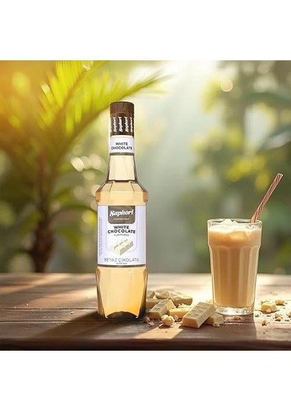 Saphori Beyaz Çikolata Aromalı Kokteyl Şurubu, Beyaz Çikolata Şurubu, White Chocolate, Kahve Şurubu 700 ml