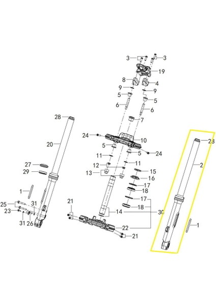GV650 Ön Amortisör Sol
