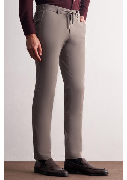 Vizon Yan Cep Düz Paça Slim Fit Chino Casual Pantolon 1003255158