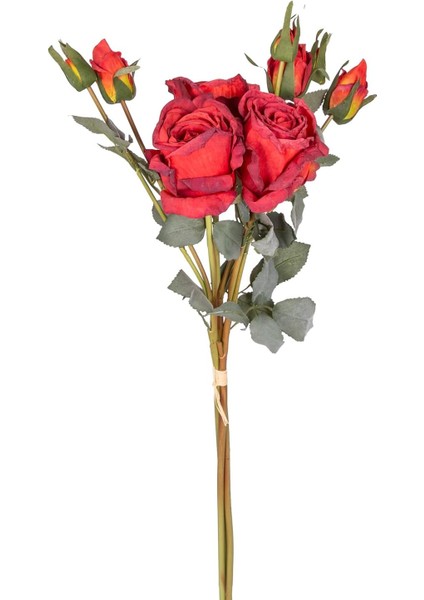 Yapay Gül Demeti 3 Dallı Kırmızı 60 Cm.