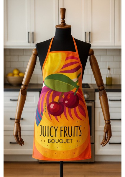 Dijital Baskılı Su Sıvı Geçirmez Leke Tutmaz Mutfak Önlüğü Cherry fiyatları