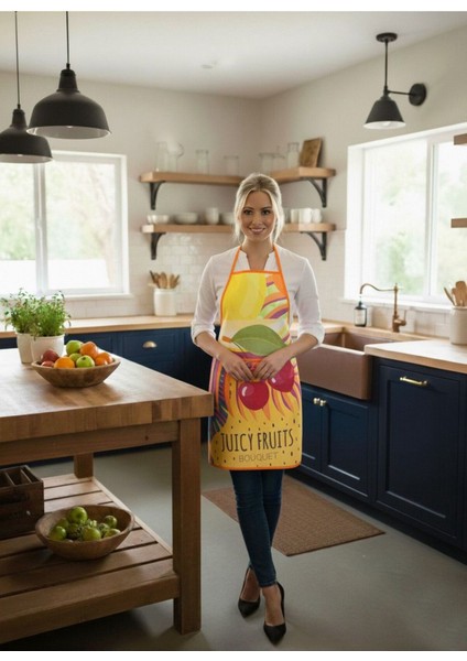 Dijital Baskılı Su Sıvı Geçirmez Leke Tutmaz Mutfak Önlüğü Cherry fırsatları